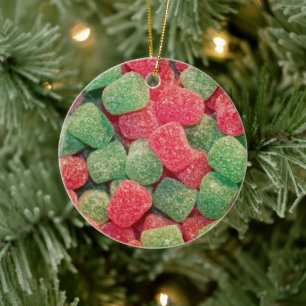 Red and Green Gumdrops Ceramic Tree Decoration