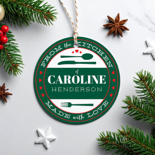 Red and Green Hearts Made With Love Food Favour Tags