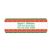 Red and Green Holiday Custom Return Address