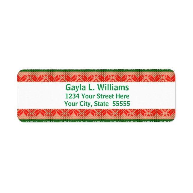 Red and Green Holiday Custom Return Address (Front)