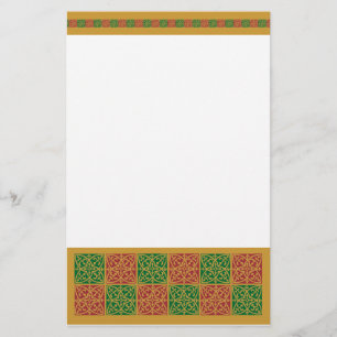 Red and Green Holiday Pattern Stationery