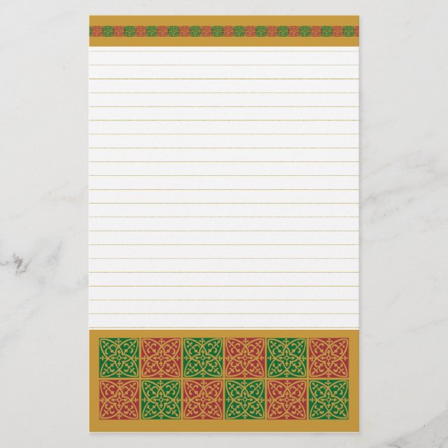 Red and Green Holiday Stationery Lined (Front)