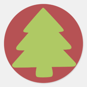 Red and Green Holiday Tree Sticker