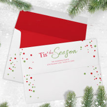 Red and Green Holiday Typography Return Address