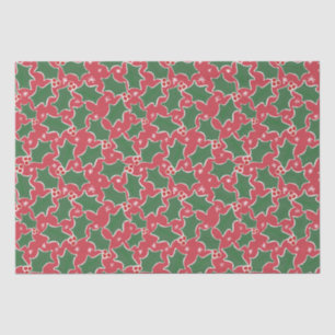 Red and Green Holly Christmas Tissue Paper