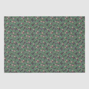 Red and Green Holly Christmas Tissue Paper
