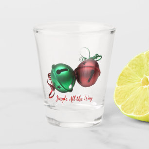 Red and Green Jingle Bells Shot Glass