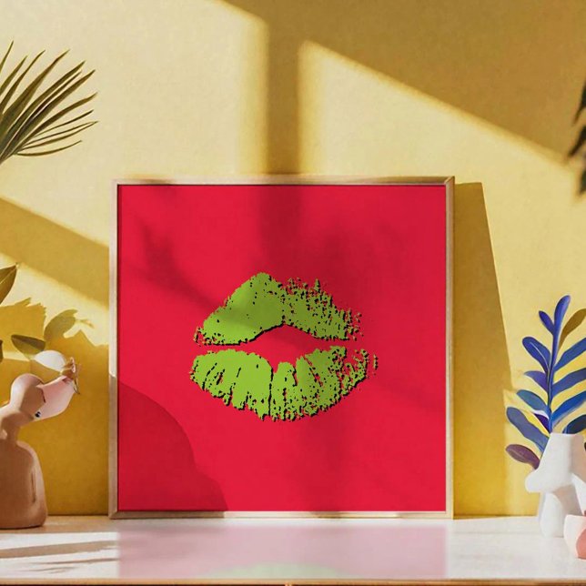 Red and Green Kissing Lips Poster (Creator Uploaded)