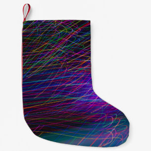 Red and green lines wallpaper small christmas stocking
