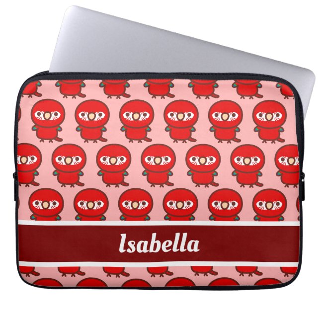 Red-and-green macaw laptop sleeve (Front)