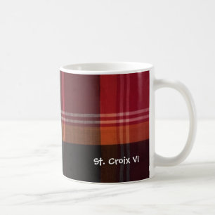 Red and Green Madras and Plaid Coffee Mug