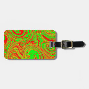 Red And Green Marble Art Luggage Tag