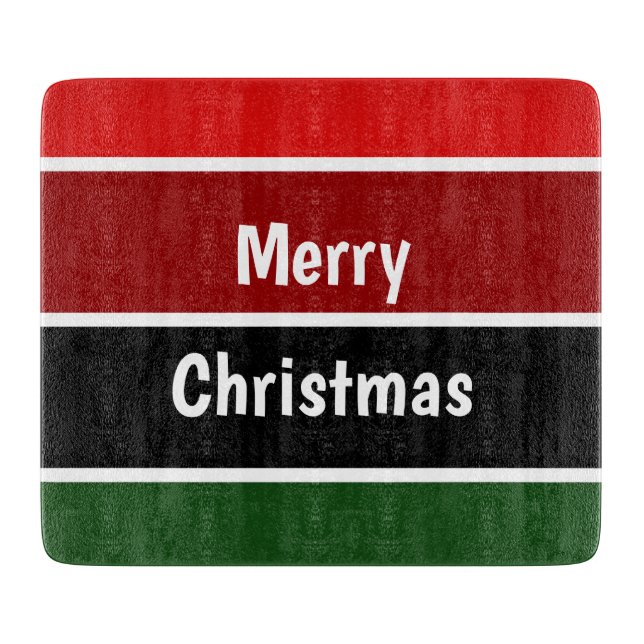 Red And Green Merry Christmas Cutting Board (Front)