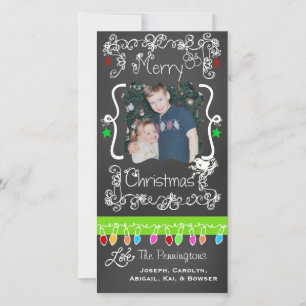 Red and Green Merry Christmas Holiday Photo Cards