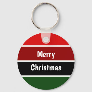 Red And Green Merry Christmas Key Ring