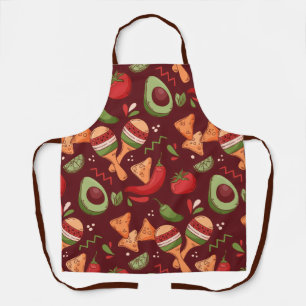Red And Green Mexican Food Apron