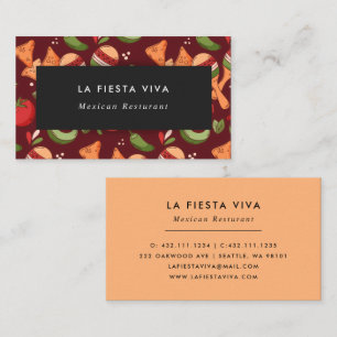 Red And Green Mexican Food Business Card