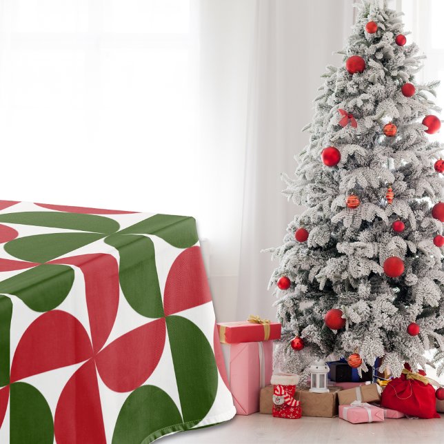 Red and Green Mid Century Modern Pattern Tablecloth (Creator Uploaded)