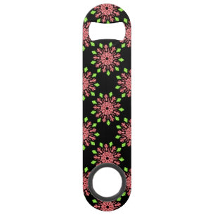 Red and green neon flower