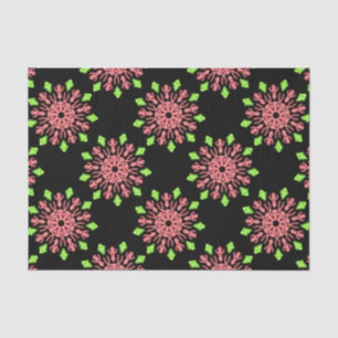 Red and green neon flower tissue paper