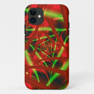 Red and Green Neural Network Spiral Case-Mate iPhone Case