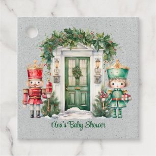 Red and Green Nutcracker Baby Shower Thank You Favour Tags