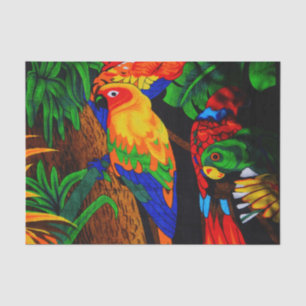 Red And Green Parrot Tissue Paper