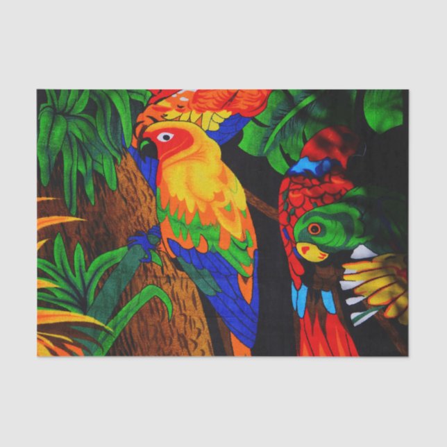 Red And Green Parrot Tissue Paper (Front)