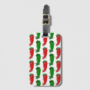 Red And Green Pepper Divas Cartoon Pattern Luggage Tag