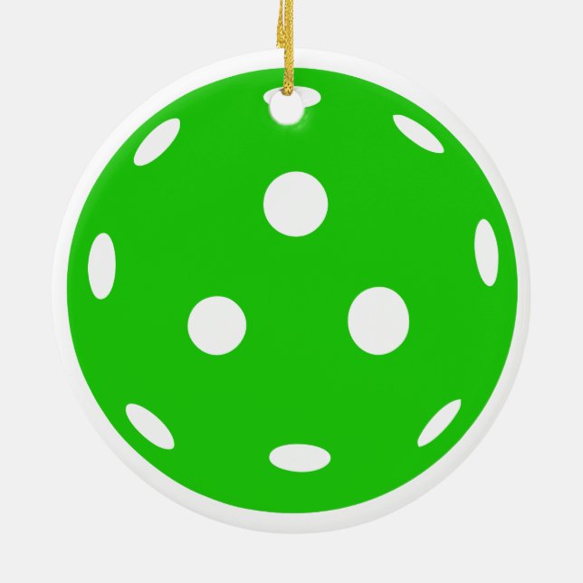 Red and Green Pickleballs Christmas Ceramic Tree Decoration (Back)