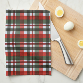 Red and Green Plaid Christmas Tea Towel