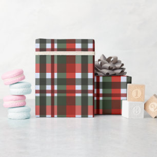 Red and Green Plaid Christmas Wrapping Paper