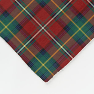 Red and Green Plaid Clan Boyd Tartan Fleece Blanket