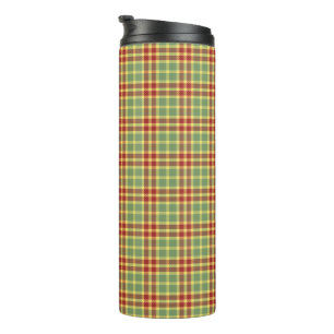 Red and Green Plaid Customisable Thermal Tumbler