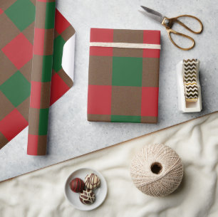 Red and Green Plaid Wrapping Paper 