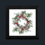Red and Green Poinsettia Pine Cones Evergreen  Gift Box<br><div class="desc">Christmas Poinsettia,  Pine Cones and Evergreen gift box. Beautiful Red and Green Christmas holiday gift box</div>