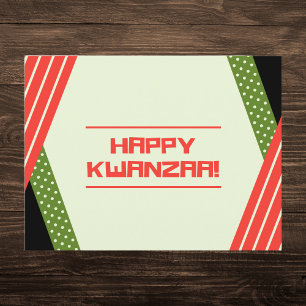 Red and Green Polka Dot Modern Kwanzaa Postcard