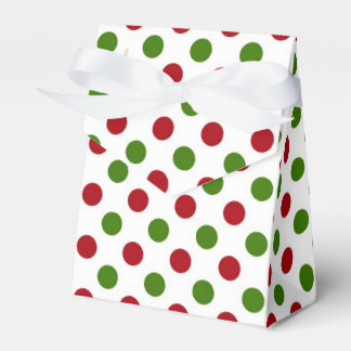 Red and green polka dots favour box