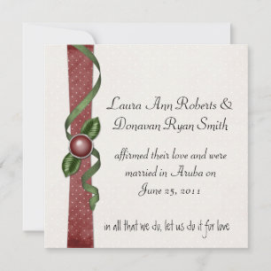 Red and Green Post Wedding Invitation