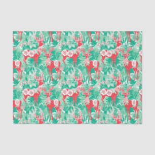 Red and Green Preppy Christmas Reindeer Tissue Paper