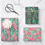 Red and Green Preppy Christmas Trees & Reindeer Wrapping Paper Sheet<br><div class="desc">PreppyPrint.com - Celebrate Christmas in style! Add your personalised touch. Transfer this design onto the products of your choice too! Please visit my designer store,  PreppyPrint.com,  for coordinating items.</div>