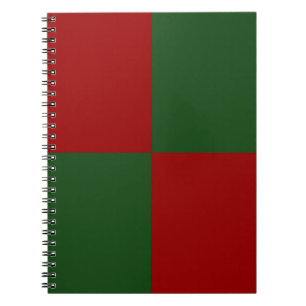 Red and Green Rectangles Spiral Notebook
