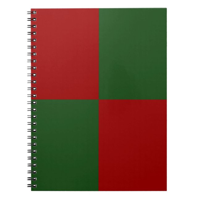 Red and Green Rectangles Spiral Notebook (Front)