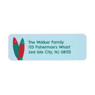 Red and Green Sardines Return Address