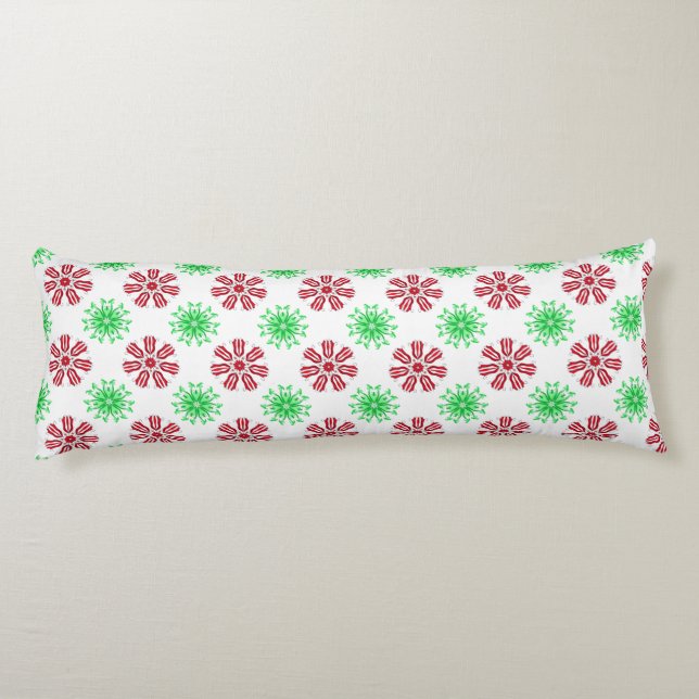 Red and green seamless pattern body cushion (Back)
