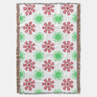 Red and green seamless pattern throw blanket