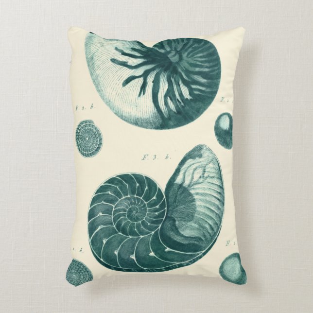 Red and Green Seashell Art Decorative Cushion (Front(Vertical))
