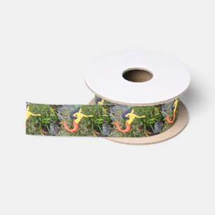 red and green sirena mermaids satin ribbon