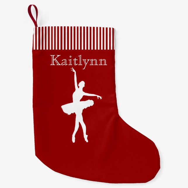 Red and Green Stripe Dancer Christmas Stocking (Front)