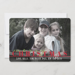 Red and green stripe Double Sided Photo Card